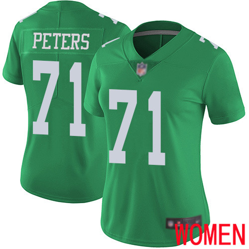 Women Philadelphia Eagles #71 Jason Peters Limited Green Rush Vapor Untouchable NFL Jersey Football